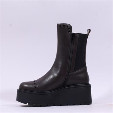 Marco Moreo Vale Platform Gusset Boot - Brown Leather